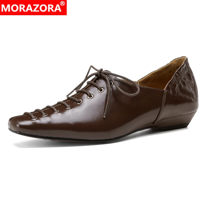 MORAZORA/Новые туфли из натуральной кожи, большие размеры 34–43, женские оксфорды на низком каблуке со шнуровкой, модные весенне-летние офисные модельные туфли
MORAZORA/Новые туфли из натуральной кожи, большие размеры 34–43, женские оксфорды на низком каблуке со шнуровкой, модные весенне-летние офисные модельные туфли