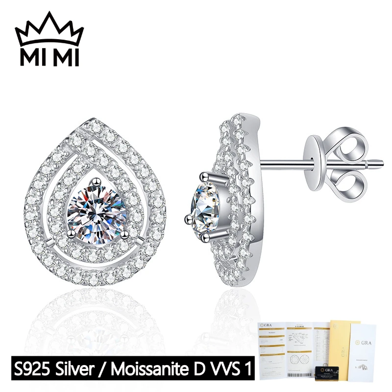 MI MI 925 Sterling Silver 1CT D-Colored GRA Certified Moissanite Earrings, Luxury Minimalist Studs with Gift Box
MI MI 925 Sterling Silver 1CT D-Colored GRA Certified Moissanite Earrings, Luxury Minimalist Studs with Gift Box