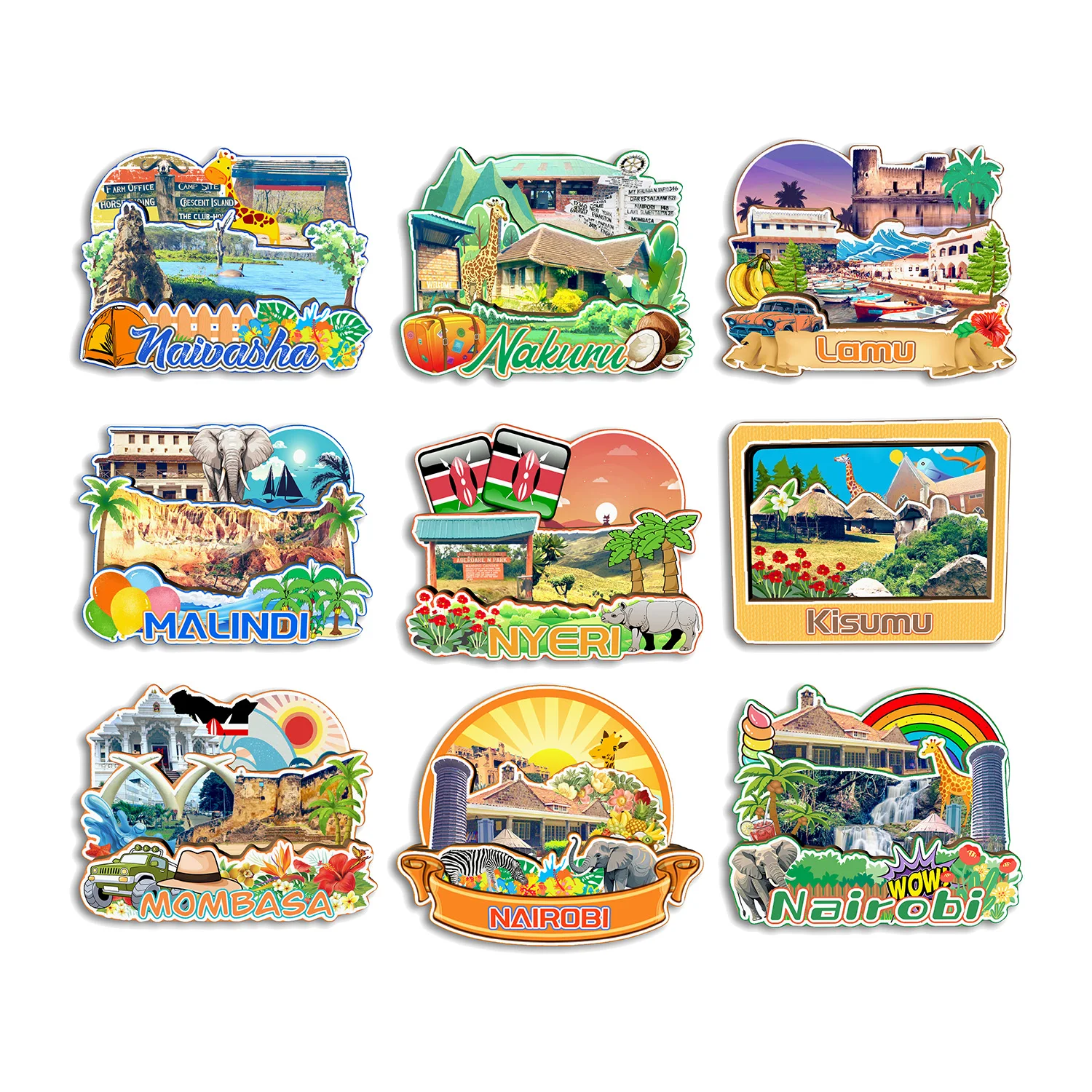 Nairobi Nairobi Mombasa Kisumu Malindi Lami Nakuru Naivasha Nyeri Kenya Fridge Magnet Travel Souvenir Gift
Nairobi Nairobi Mombasa Kisumu Malindi Lami Nakuru Naivasha Nyeri Kenya Fridge Magnet Travel Souvenir Gift