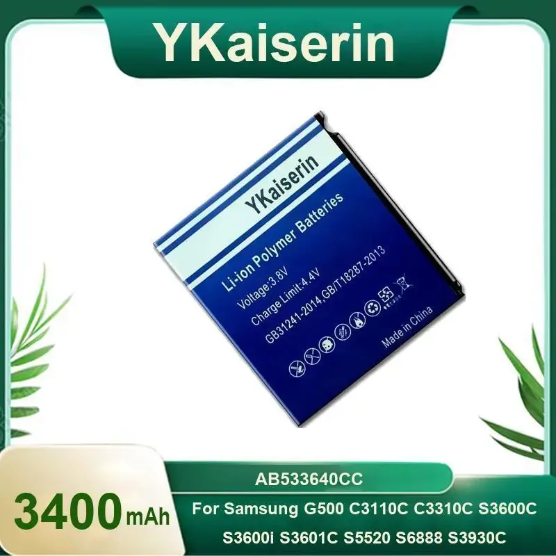 Аккумулятор AB 533640 CC для Samsung C3110 G400 G500 F469 F268 G600 G608 J638 F330 F338 GT-S3600i аккумуляторы 3400 мАч
Аккумулятор AB 533640 CC для Samsung C3110 G400 G500 F469 F268 G600 G608 J638 F330 F338 GT-S3600i аккумуляторы 3400 мАч