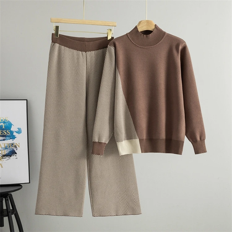 Fashionable Casual Knitted Color Block Sweater And Pants Set Women's Loose Fit Two-Piece Ensemble Regular Sleeve Length Half ...
Fashionable Casual Knitted Color Block Sweater And Pants Set Women's Loose Fit Two-Piece Ensemble Regular Sleeve Length Half ...