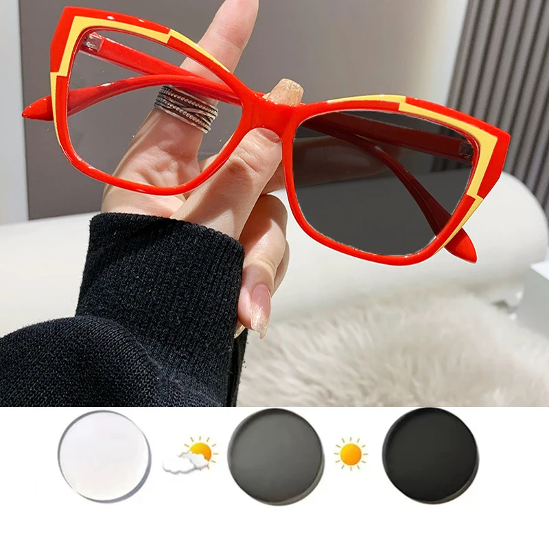 Fashion Cat Eye Chromic Glasses Vintage Patchwork Color Eye Care Glasses for Women and Men
Fashion Cat Eye Chromic Glasses Vintage Patchwork Color Eye Care Glasses for Women and Men