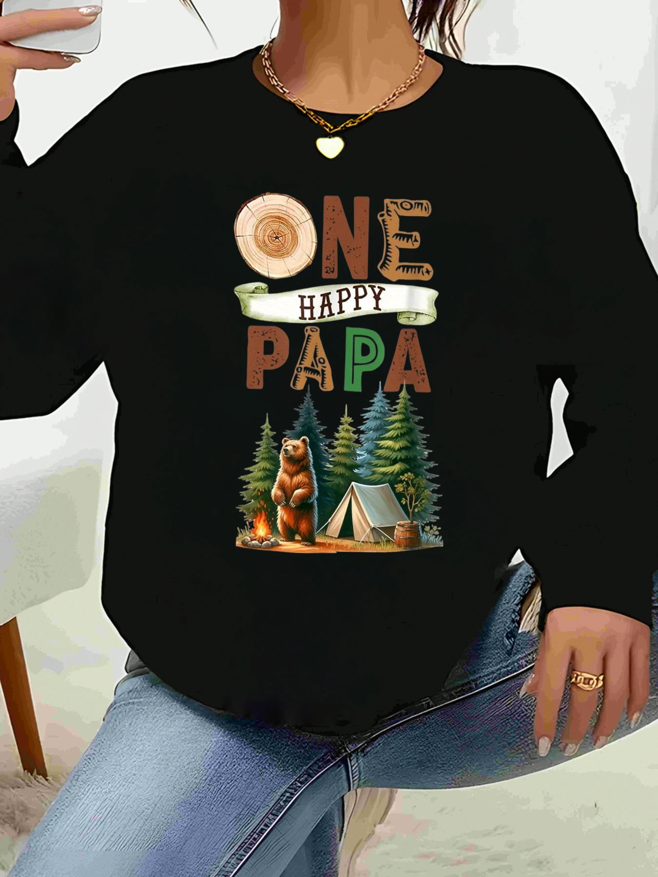 Футболка с длинными рукавами и принтом медведя One Happy Papa, повседневная одежда для мужчин на День отца
Футболка с длинными рукавами и принтом медведя One Happy Papa, повседневная одежда для мужчин на День отца