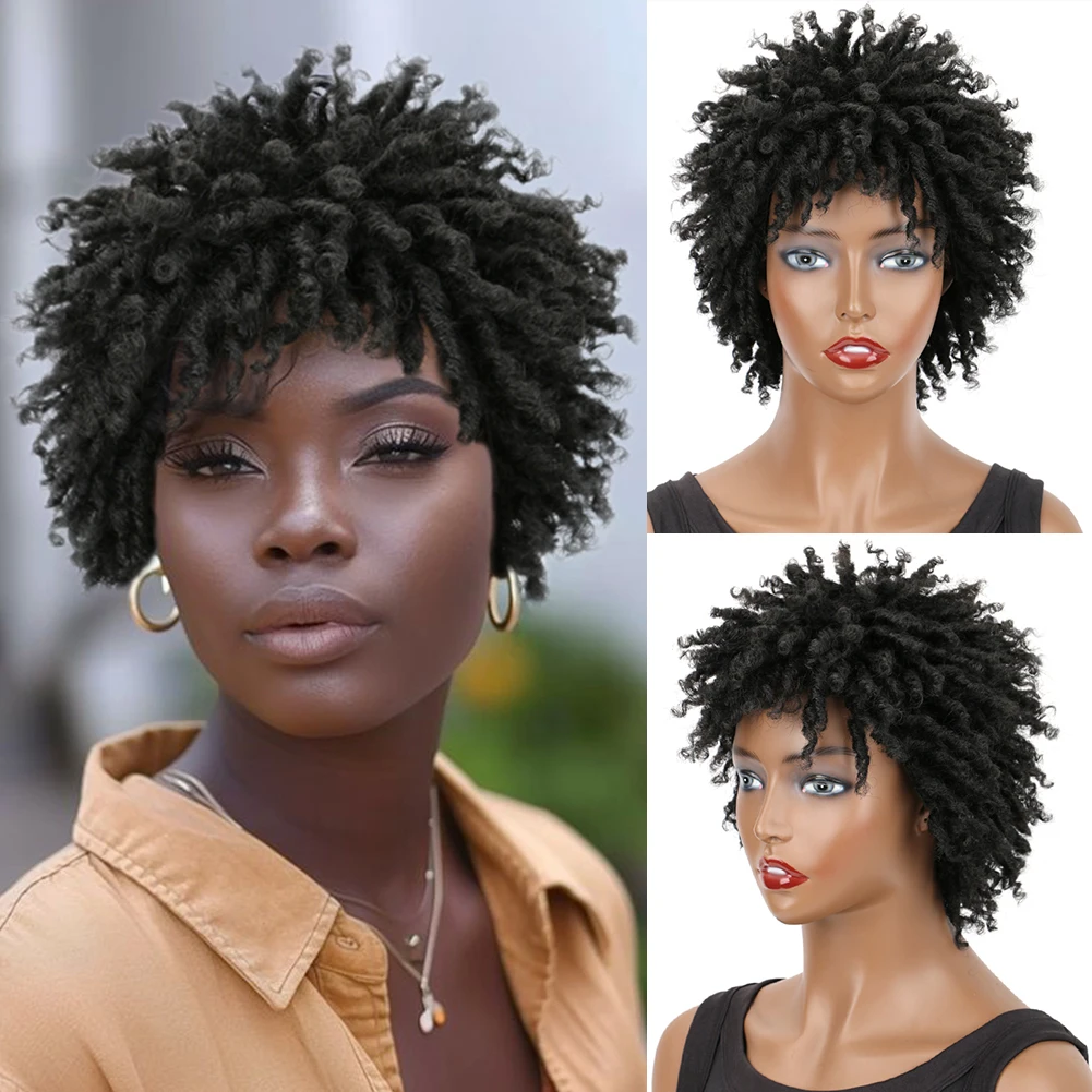 Dreadlock Wig Short Faux Locs Twist Wigs Afro Braided Curly Synthetic Wigs For Women Daily Party Use
Dreadlock Wig Short Faux Locs Twist Wigs Afro Braided Curly Synthetic Wigs For Women Daily Party Use