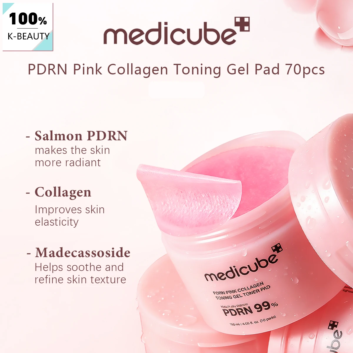 Medicube PDRN PINK COLLAGEN TONING GEL PAD 70pcs,Soft & Skin-Friendly,Soaked Essence,Ample Essence,Korean Skincare,Korean Makeup
Medicube PDRN PINK COLLAGEN TONING GEL PAD 70pcs,Soft & Skin-Friendly,Soaked Essence,Ample Essence,Korean Skincare,Korean Makeup