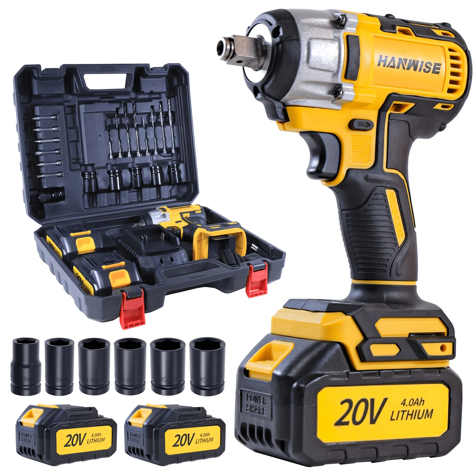 20V Cordless Impact Wrench and Drill Set, Brushless Electric Impact Gun Drill, Available with 4000mAh Battery, Tool Case, Charger, Sockets, and Full Accessory Kit. Ideal as a Men's Automotive and Home Gift | Christmas Gift
20V Cordless Impact Wrench and Drill Set, Brushless Electric Impact Gun Drill, Available with 4000mAh Battery, Tool Case, Charger, Sockets, and Full Accessory Kit. Ideal as a Men's Automotive and Home Gift | Christmas Gift