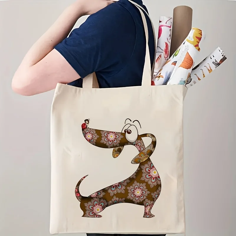 Cute and funny floral textured dog pattern women's handbag, travel storage bag, multifunctional double-sided printed handbag
Cute and funny floral textured dog pattern women's handbag, travel storage bag, multifunctional double-sided printed handbag