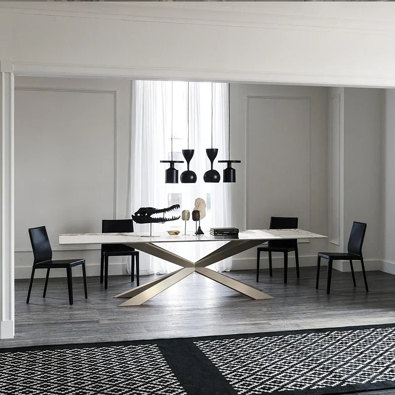 Custom Luxury Rock Board Dining Table And Chair Modern Simple Rectangular Large Villa Dining Table Set Comedor Kitchen Furniture
Custom Luxury Rock Board Dining Table And Chair Modern Simple Rectangular Large Villa Dining Table Set Comedor Kitchen Furniture