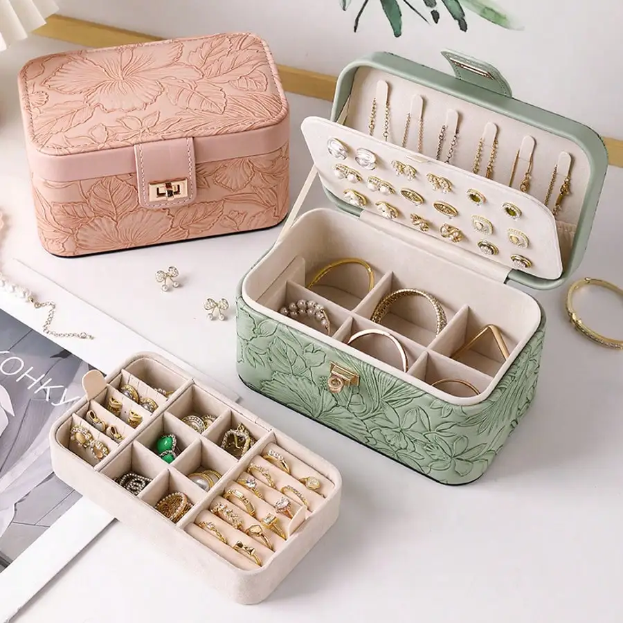New Luxury Printed Jewelry Storage Box, Large Capacity Multi-Layer Compartment Jewelry Organizer, High-End Floral Leather Bracelet Watch Ring Box, Double Deck Jewelry Case For Women Storage Organizer Travel Essentials Back To School Dormitory Storage
New Luxury Printed Jewelry Storage Box, Large Capacity Multi-Layer Compartment Jewelry Organizer, High-End Floral Leather Bracelet Watch Ring Box, Double Deck Jewelry Case For Women Storage Organizer Travel Essentials Back To School Dormitory Storage