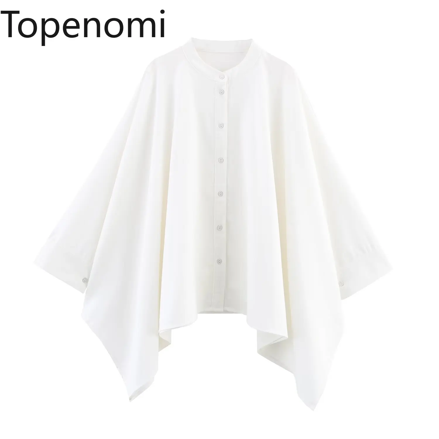 Topenomi Chic Cape Style Shirt Women 2025 New Stand Collar Single Breasted Loose Tops Fashion Versatile Long Sleeve Solid Blouse
Topenomi Chic Cape Style Shirt Women 2025 New Stand Collar Single Breasted Loose Tops Fashion Versatile Long Sleeve Solid Blouse
