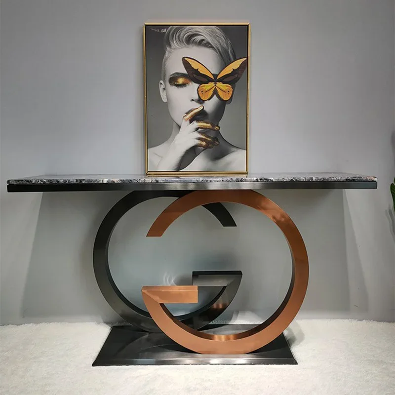 metal classic Luxury ConsoleTable marble top with mirror stainless steel console table
metal classic Luxury ConsoleTable marble top with mirror stainless steel console table
