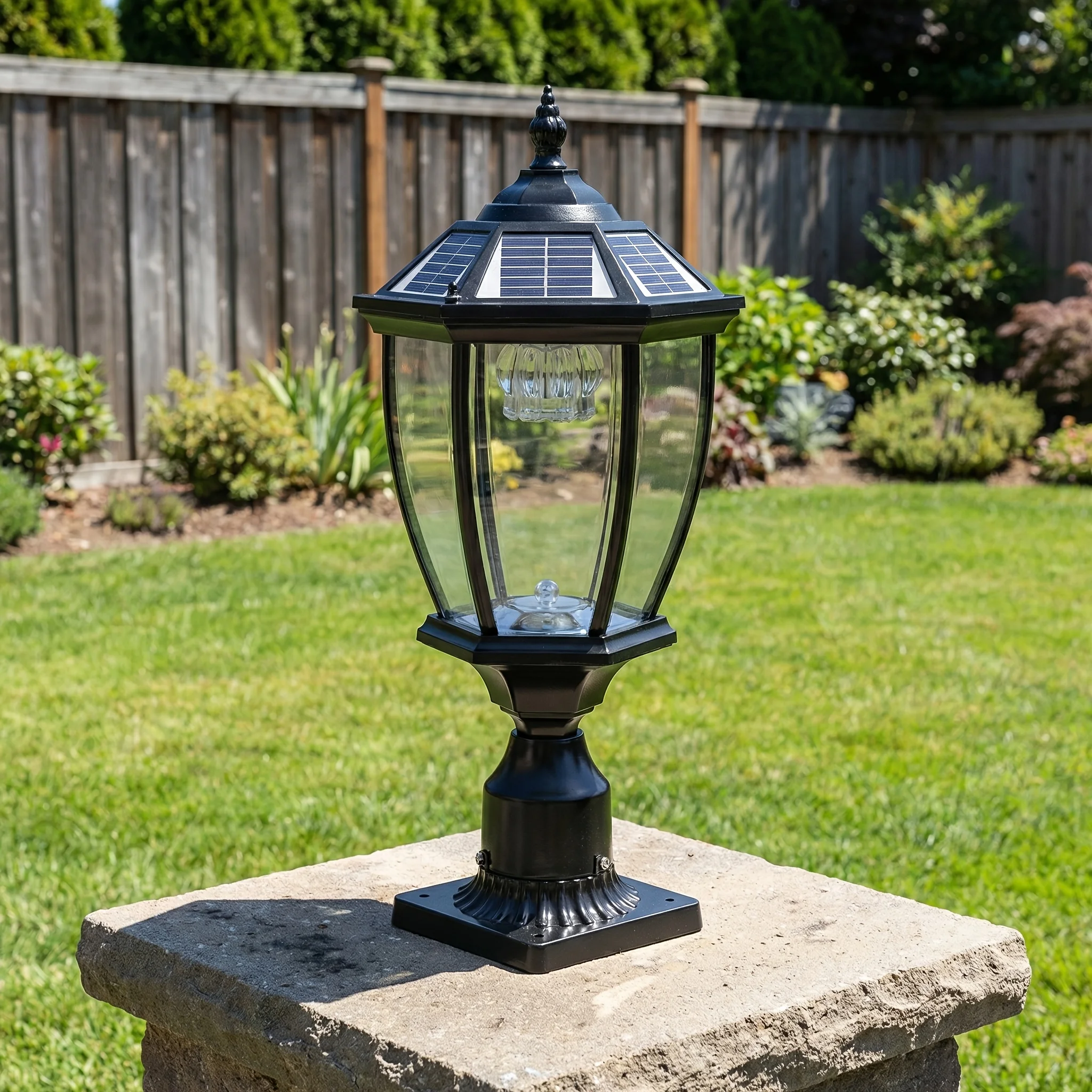 20 Inch High Black/Golden Solar LED Outdoor Lantern, Garden Light, Elegant Glass Design, Suitable for Small Paths, Courtyards, And Terraces (set Of 1)
20 Inch High Black/Golden Solar LED Outdoor Lantern, Garden Light, Elegant Glass Design, Suitable for Small Paths, Courtyards, And Terraces (set Of 1)