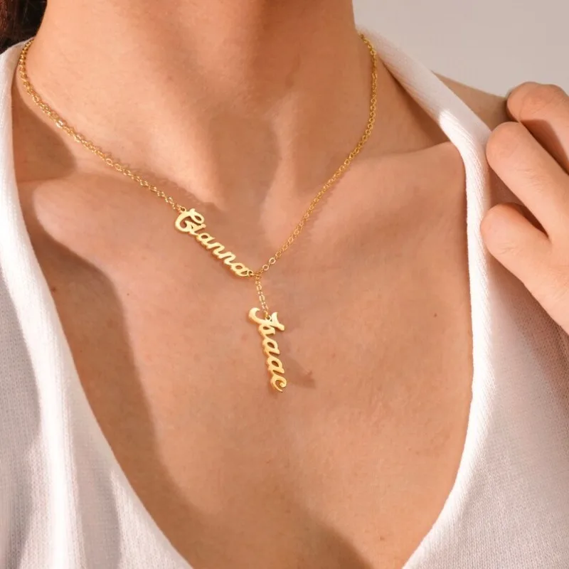 Custom 2 Name Necklaces Stainless Steel Choker Customized Vertical Name Letter Pendant Female Neck Chain Jewelry Dropshipping
Custom 2 Name Necklaces Stainless Steel Choker Customized Vertical Name Letter Pendant Female Neck Chain Jewelry Dropshipping