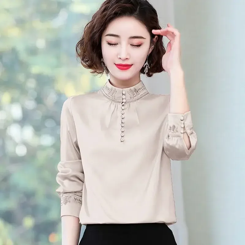 a autumn women full sleeve satin blouses lady embroidery collar satin shirts tops women silk blouses
a autumn women full sleeve satin blouses lady embroidery collar satin shirts tops women silk blouses