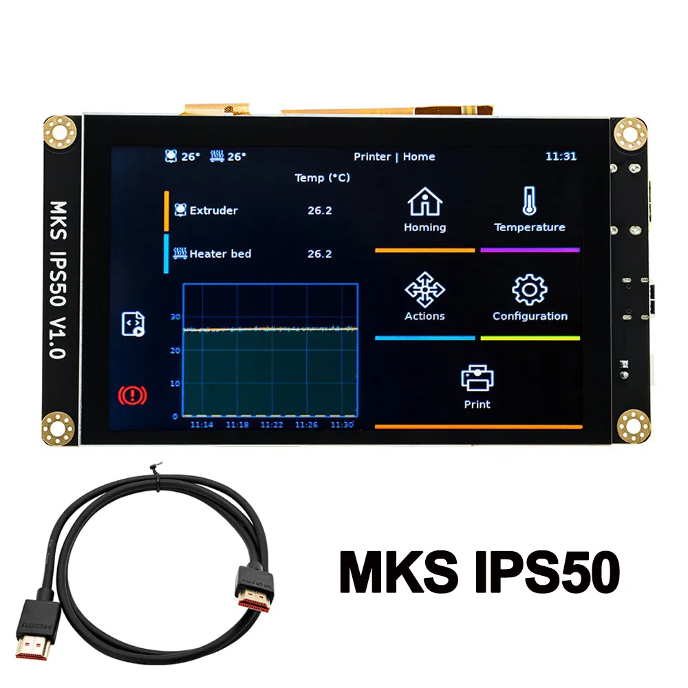ЖК-экран Makerbase для 3D-принтера MKS IPS50, 5 дюймовый емкостный экран с клипсой, HDMI, запчасти для 3D-принтера MKS, mijr, MKS, PI 
ЖК-экран Makerbase для 3D-принтера MKS IPS50, 5 дюймовый емкостный экран с клипсой, HDMI, запчасти для 3D-принтера MKS, mijr, MKS, PI