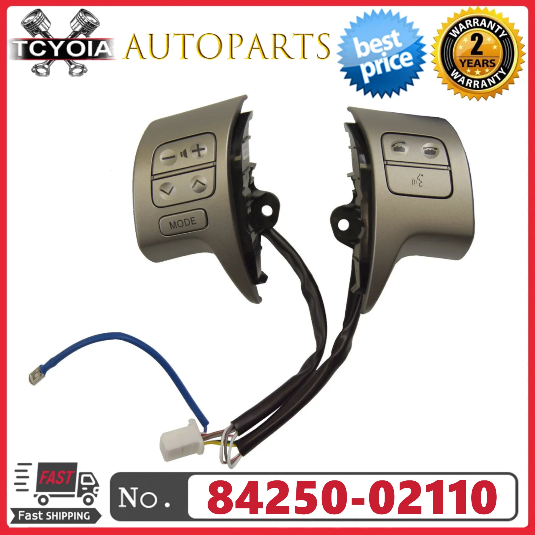 Multifunction Steering Wheel Combination Control Switch Silver 84250-02110 8425002110 For 2009-2013 Toyota Corolla Matrix
Multifunction Steering Wheel Combination Control Switch Silver 84250-02110 8425002110 For 2009-2013 Toyota Corolla Matrix