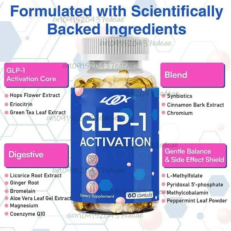 GLP-1 Supplement Capsules Contain A Mixture of Chlorophyll, Bromelain, Ginger Root, Prebiotics, Cinnamon, and Other Ingredients
GLP-1 Supplement Capsules Contain A Mixture of Chlorophyll, Bromelain, Ginger Root, Prebiotics, Cinnamon, and Other Ingredients