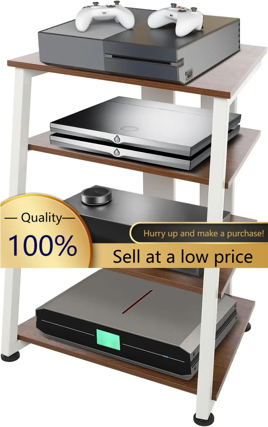 4-Tier AV Media Stand, Corner Shelf Stereo Audio Rack Stand with Adjustable Shelves, 110 lbs Total Capacity, Perfect for Home Th
4-Tier AV Media Stand, Corner Shelf Stereo Audio Rack Stand with Adjustable Shelves, 110 lbs Total Capacity, Perfect for Home Th