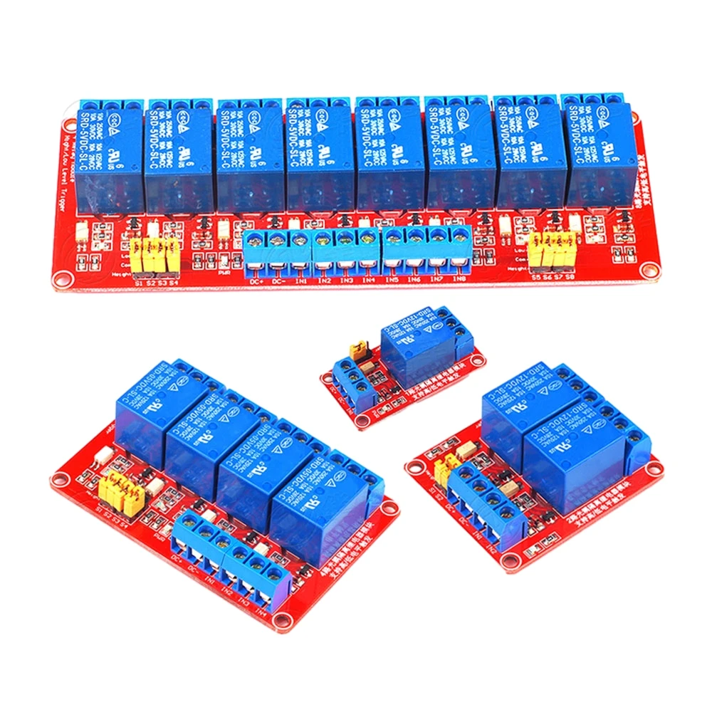 5V 12V 24V 1/2/4/8 Channel Relay Module Board Shield with Optocoupler High and Low Level Trigger Relay for Arduino Electronic
5V 12V 24V 1/2/4/8 Channel Relay Module Board Shield with Optocoupler High and Low Level Trigger Relay for Arduino Electronic