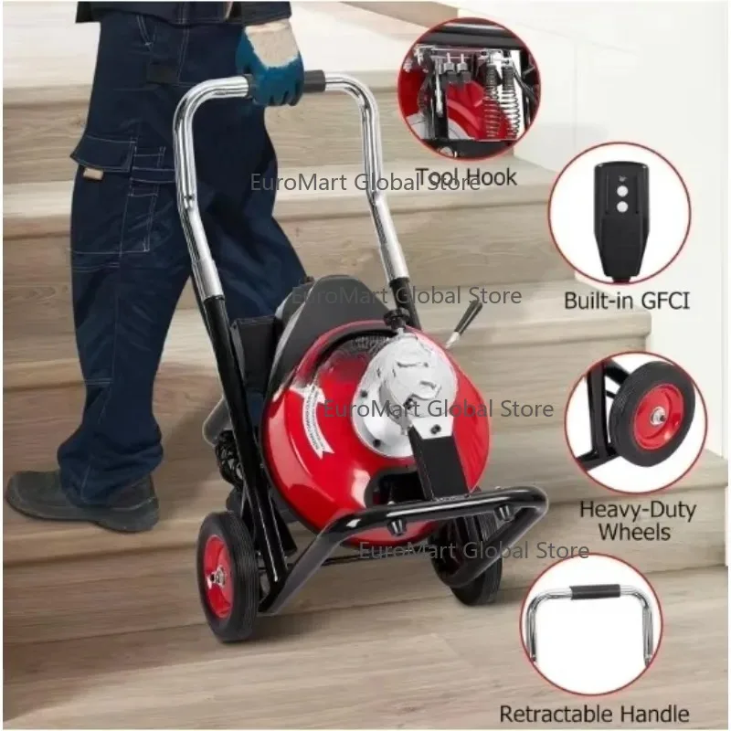 100Ft Electric Automatic Drain Cleaner,spring Pumbling Snake Drain Pipe Cleaner,sewer Drain Cleaning Machine
100Ft Electric Automatic Drain Cleaner,spring Pumbling Snake Drain Pipe Cleaner,sewer Drain Cleaning Machine