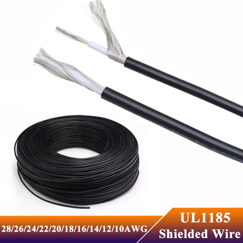 5/10M UL1185 Shielded Wire 28 26 24 22 20 18 16 14 12 10 AWG Channel Audio Single Core 1C Electronic Copper Signal Shield Cable
5/10M UL1185 Shielded Wire 28 26 24 22 20 18 16 14 12 10 AWG Channel Audio Single Core 1C Electronic Copper Signal Shield Cable