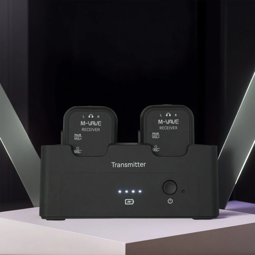 2.4GHz Wireless Audio Transmitter Receiver Set In-Ear Beltpack Transmitter & Receiver for Studio Band Rehearsal Small Gig