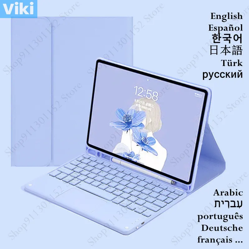 For Samsung Galaxy Tab S7 S8 Case Keyboard Russian Spanish Hebrew Korean Touchpad Keyboard Cover for Tab S7 S8 Teclado Funda
For Samsung Galaxy Tab S7 S8 Case Keyboard Russian Spanish Hebrew Korean Touchpad Keyboard Cover for Tab S7 S8 Teclado Funda