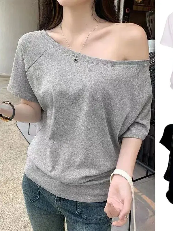 Women's Slanted oulder ort Sved irt Casual Breathable Polyester Fiber Spring Summer Faion Inner Wear by XJGOOD
Women's Slanted oulder ort Sved irt Casual Breathable Polyester Fiber Spring Summer Faion Inner Wear by XJGOOD