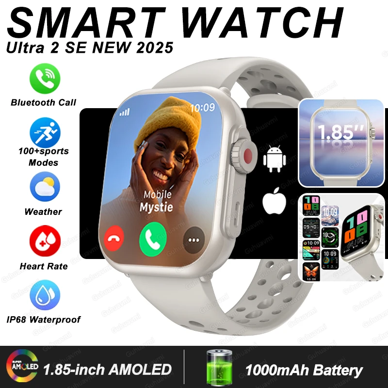 Ultra 2 SE Men Women 1000mAh Smart Watch HD AMOLED Heart Rate 100+Sport Bluetooth Call GPS Track Waterproof SmartWatch For IOS
Ultra 2 SE Men Women 1000mAh Smart Watch HD AMOLED Heart Rate 100+Sport Bluetooth Call GPS Track Waterproof SmartWatch For IOS