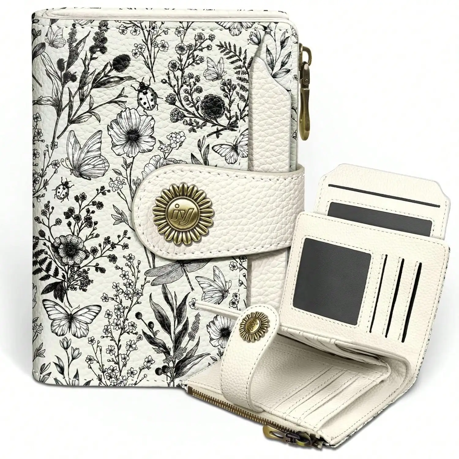 Floral Flowers Small Wallet Women RFID Blocking Bifold, Credit Card Holder, Zipper Coin Pocket, PU Leather, Compact, Travel, 4 ID Window, 14 Card Slots, Cash Purse, Ladies Woman Female Girls
Floral Flowers Small Wallet Women RFID Blocking Bifold, Credit Card Holder, Zipper Coin Pocket, PU Leather, Compact, Travel, 4 ID Window, 14 Card Slots, Cash Purse, Ladies Woman Female Girls