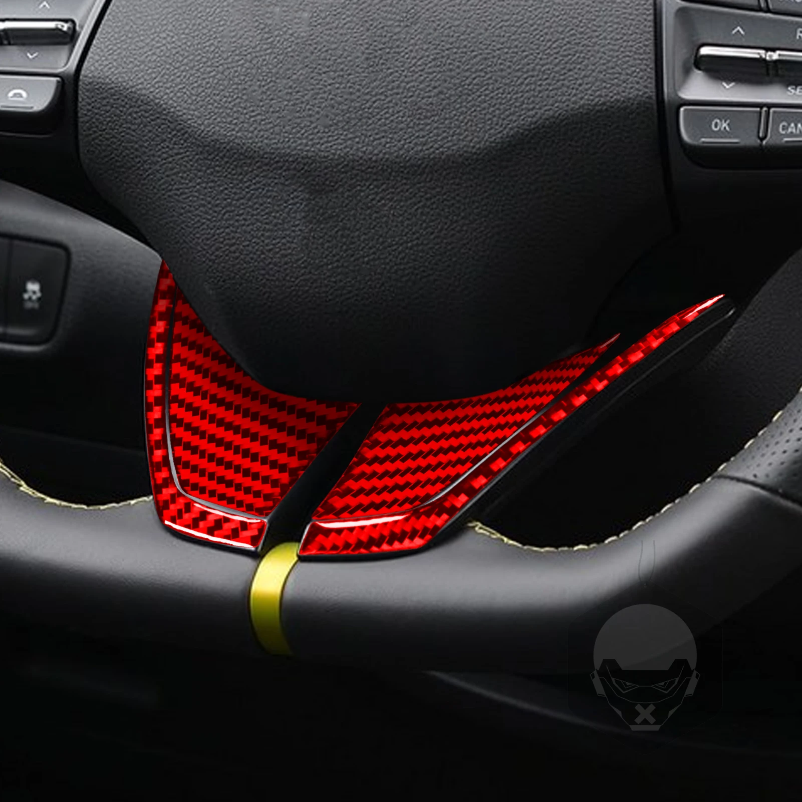 Carbon Fiber Automotive Parts Steering Wheel Chin Below Panel Frame Decoration Interior Sticker FOR Hyundai Kona 2018-2023
Carbon Fiber Automotive Parts Steering Wheel Chin Below Panel Frame Decoration Interior Sticker FOR Hyundai Kona 2018-2023