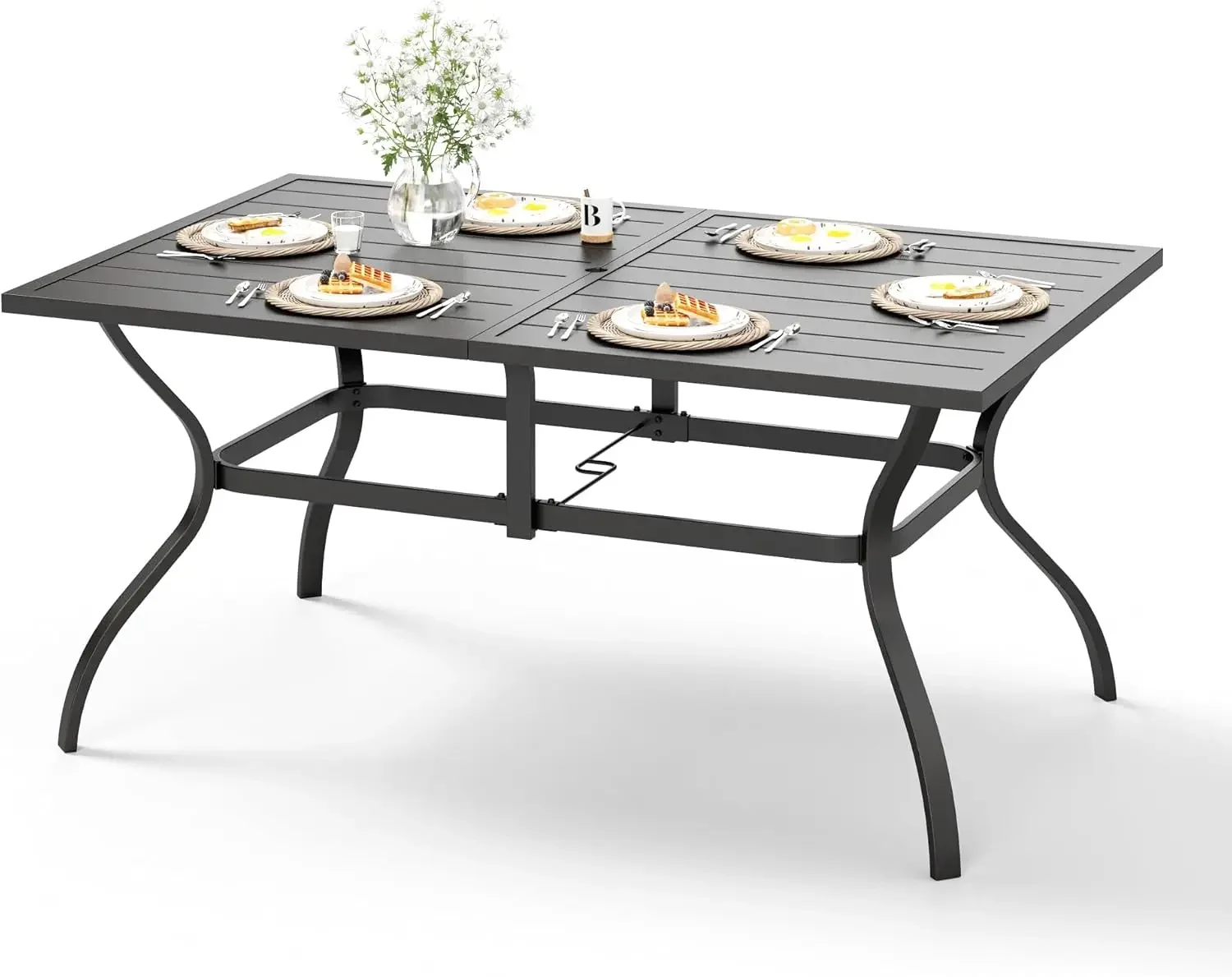 Outdoor Dining Table With Umbrella Hole Rectangular Steel Frame For Patio Lawn Garden Backyard
Outdoor Dining Table With Umbrella Hole Rectangular Steel Frame For Patio Lawn Garden Backyard