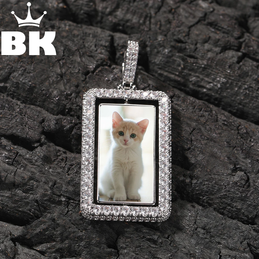 THE BLING KING Custom Double-sided Rotating Rectangle Photo Pendant for Men Iced out Cubic Zircon Memory Picture Jewelry Gift
THE BLING KING Custom Double-sided Rotating Rectangle Photo Pendant for Men Iced out Cubic Zircon Memory Picture Jewelry Gift