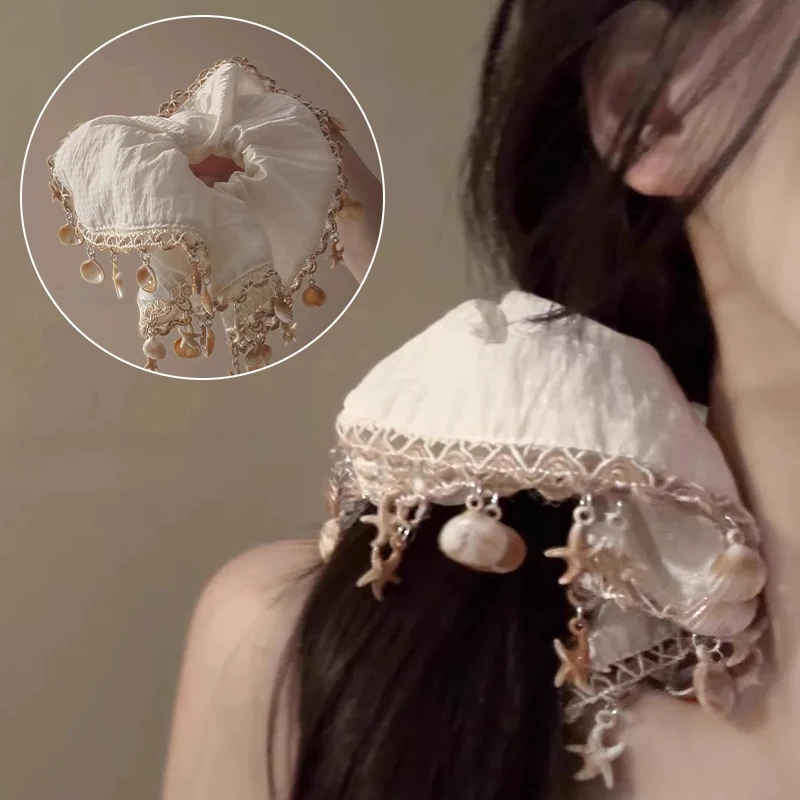 Island Diary Vacation Style Seashell Tassel Square Scarf Hair Tie Bohemian Hair Accessories
Island Diary Vacation Style Seashell Tassel Square Scarf Hair Tie Bohemian Hair Accessories