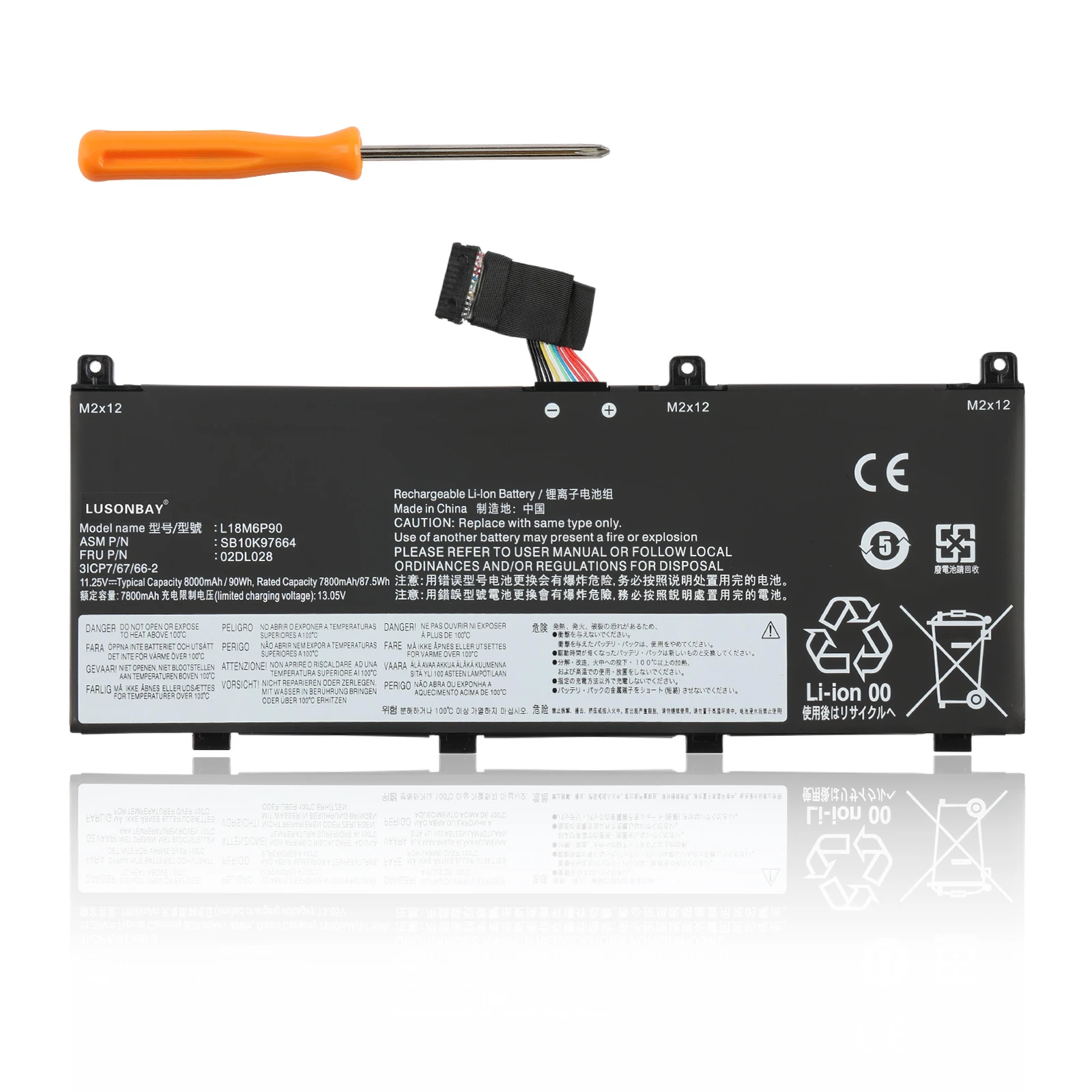 Аккумулятор для ноутбука LUSONBAY L18M6P90 для Lenovo ThinkPad P53 Series L18C6P90 02DL028 5B10W13901 SB10K97664 11.25V 8000mAh
Аккумулятор для ноутбука LUSONBAY L18M6P90 для Lenovo ThinkPad P53 Series L18C6P90 02DL028 5B10W13901 SB10K97664 11.25V 8000mAh