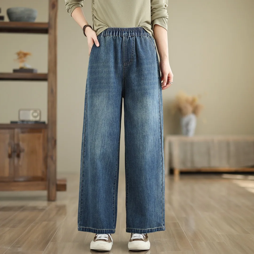 High Waist Loose Fit Jeans Women's Style Elastic Waist Baggy Jeans New Arrival Flat Surface Denim Pants Slimming plus Size
High Waist Loose Fit Jeans Women's Style Elastic Waist Baggy Jeans New Arrival Flat Surface Denim Pants Slimming plus Size