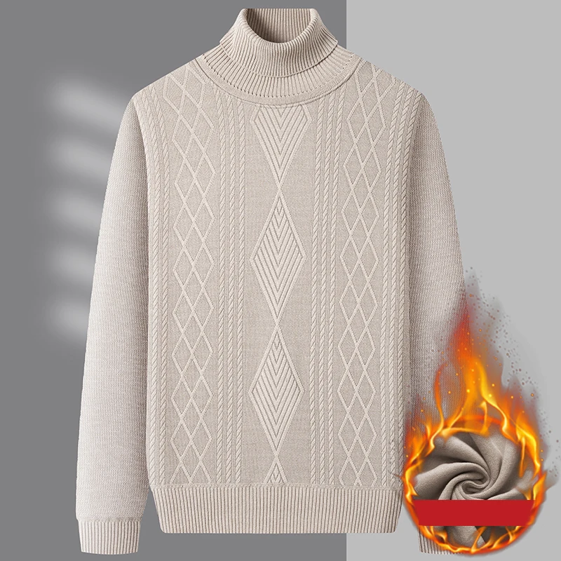 Mens Mock Neck Sweater Fleece Lined Pullovers Mid Aged Men's Warm Knitting Top Clothes Solid Color Knitwear
Mens Mock Neck Sweater Fleece Lined Pullovers Mid Aged Men's Warm Knitting Top Clothes Solid Color Knitwear