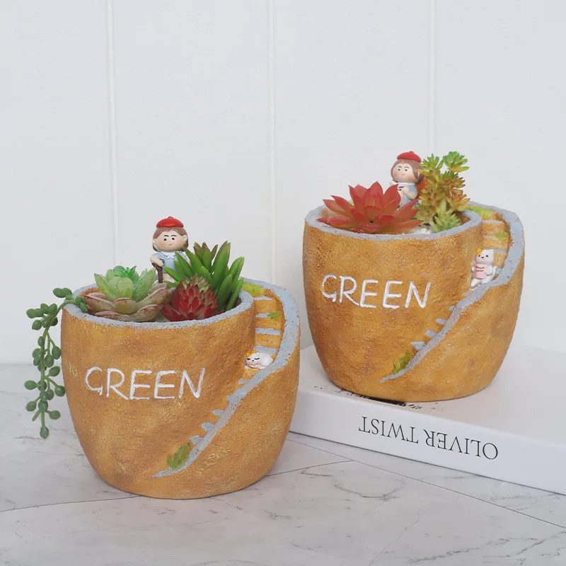 Cartoon Garden Pot With Succulent Green Plant. Garden Village Green Plant Home Balcony Creative Flower Device, Sundries Storage
Cartoon Garden Pot With Succulent Green Plant. Garden Village Green Plant Home Balcony Creative Flower Device, Sundries Storage