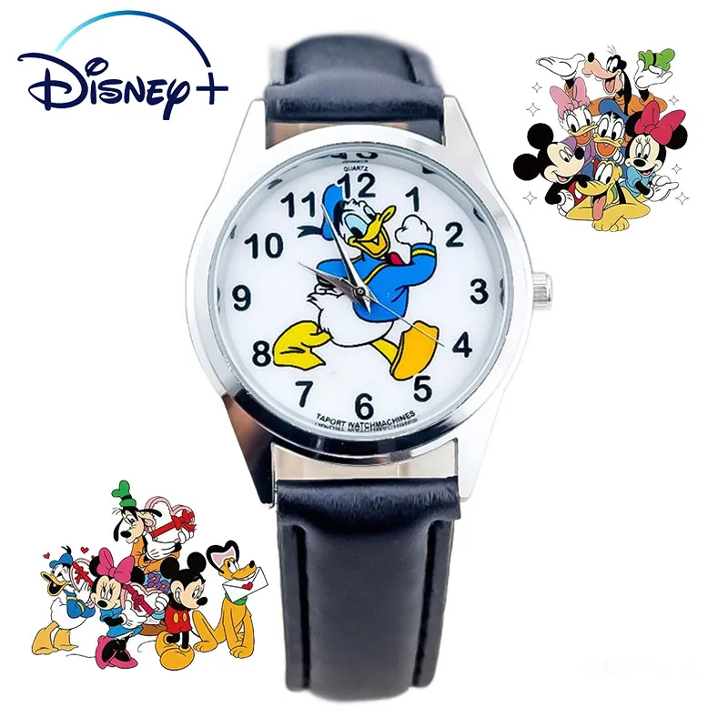 Новые детские часы Disney Donald Duck с разноцветным кожаным ремешком для мальчиков и девочек, модный спортивный стиль, подарки для студентов
Новые детские часы Disney Donald Duck с разноцветным кожаным ремешком для мальчиков и девочек, модный спортивный стиль, подарки для студентов