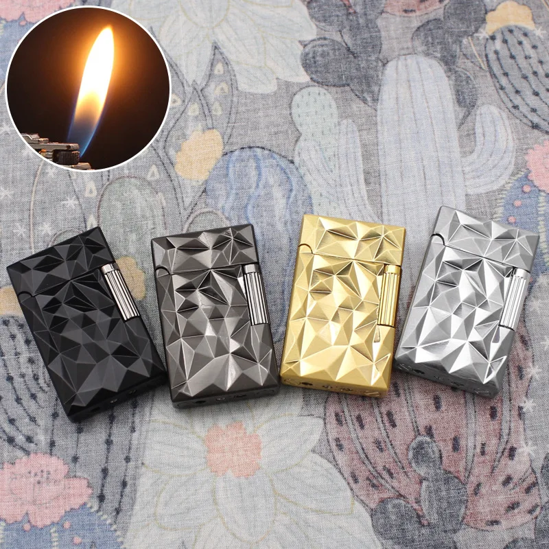 3D Diamond Cut Lighter with Crisp Ping Sound, Refillable Butane Gas Soft Flame Lighter, Side Ignition Flint Wheel Metal Lighter
3D Diamond Cut Lighter with Crisp Ping Sound, Refillable Butane Gas Soft Flame Lighter, Side Ignition Flint Wheel Metal Lighter