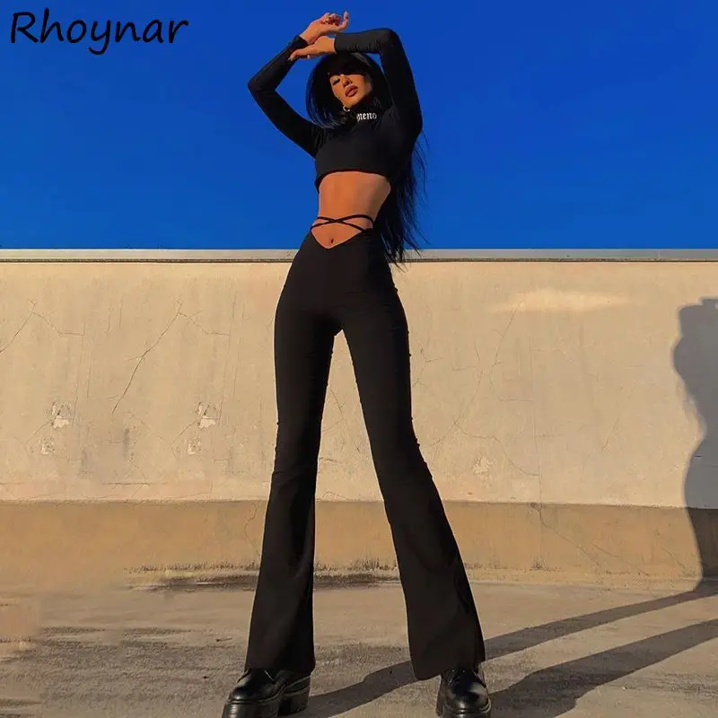 Chic Lace-up Pants Women Fashion Solid Simple Leisure Sexy Slim Hot Young Popular All-match Trousers Girls Soft Boot Cut New Ins
Chic Lace-up Pants Women Fashion Solid Simple Leisure Sexy Slim Hot Young Popular All-match Trousers Girls Soft Boot Cut New Ins