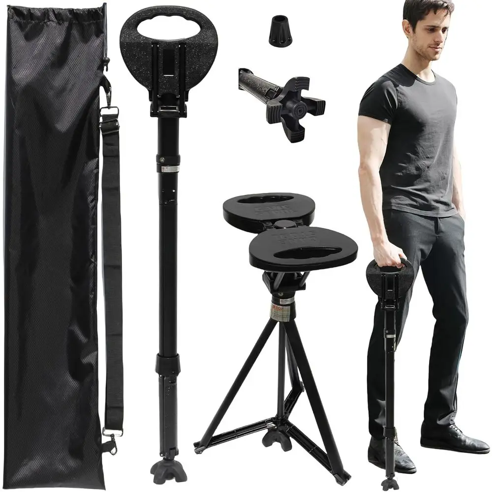 Adjustable Folding Cane with Seat for Men & Women, Portable Walking Stick Chair for Seniors and Adults, Traveling Hiking Support
Adjustable Folding Cane with Seat for Men & Women, Portable Walking Stick Chair for Seniors and Adults, Traveling Hiking Support
