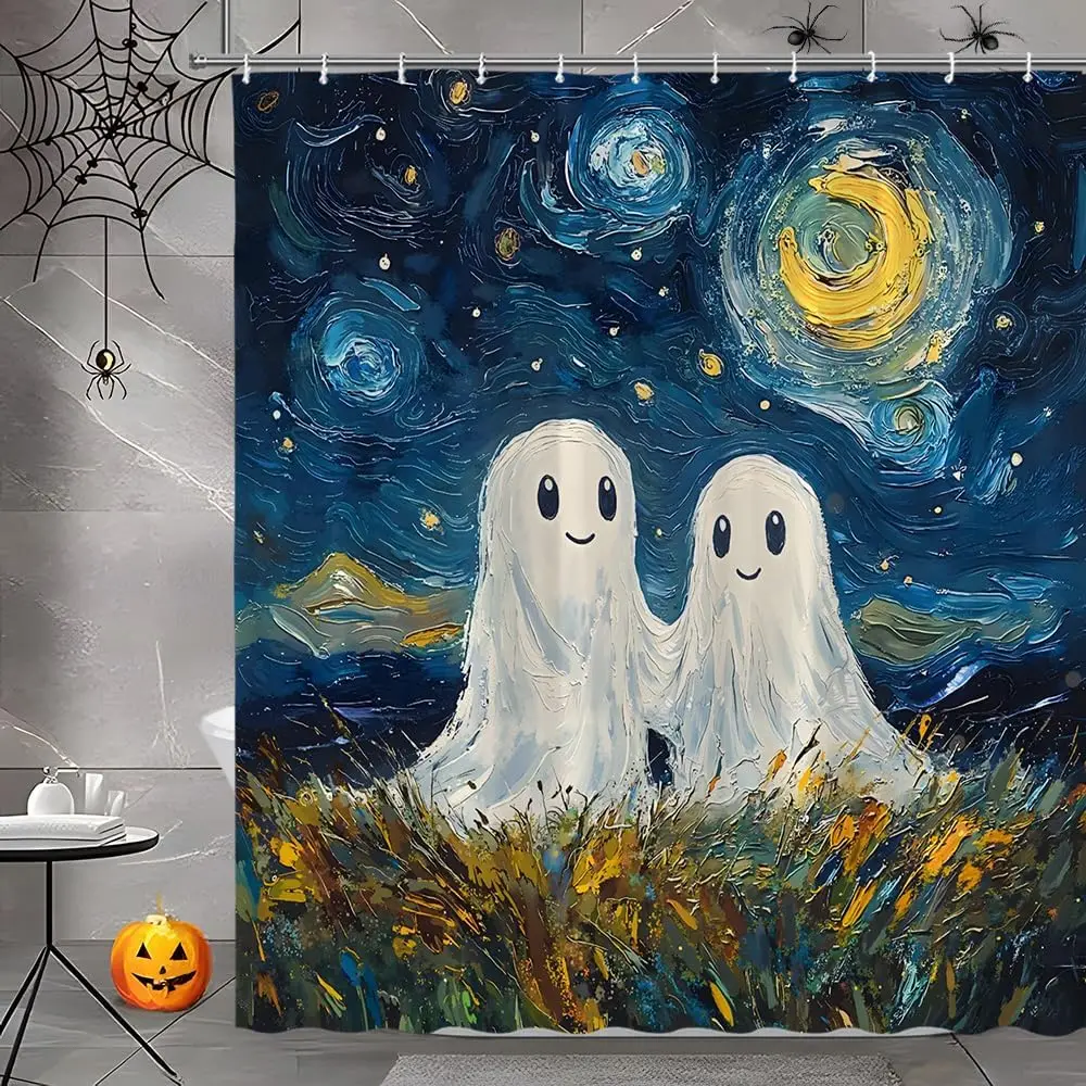 Звездная ночь Призрак Занавеска для душа Готический жуткий Хэллоуин Мультфильм Призраки Фэнтези Звездное небо Абстрактная живопись Химерный призрак 
Звездная ночь Призрак Занавеска для душа Готический жуткий Хэллоуин Мультфильм Призраки Фэнтези Звездное небо Абстрактная живопись Химерный призрак