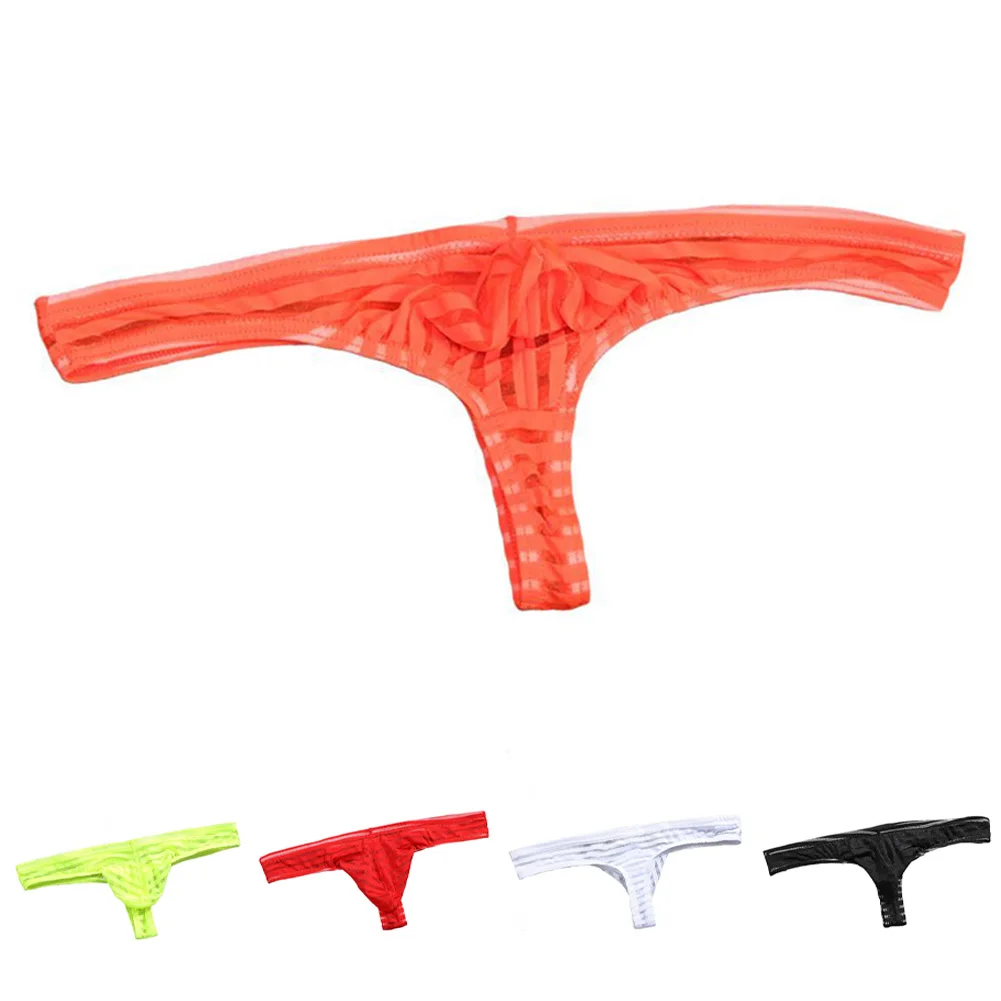 Low Waist Elastic Briefs Men G-String Thong Underwear Striped Sheer Mesh Breathable Cooling U Convex Pouch T-panties
Low Waist Elastic Briefs Men G-String Thong Underwear Striped Sheer Mesh Breathable Cooling U Convex Pouch T-panties