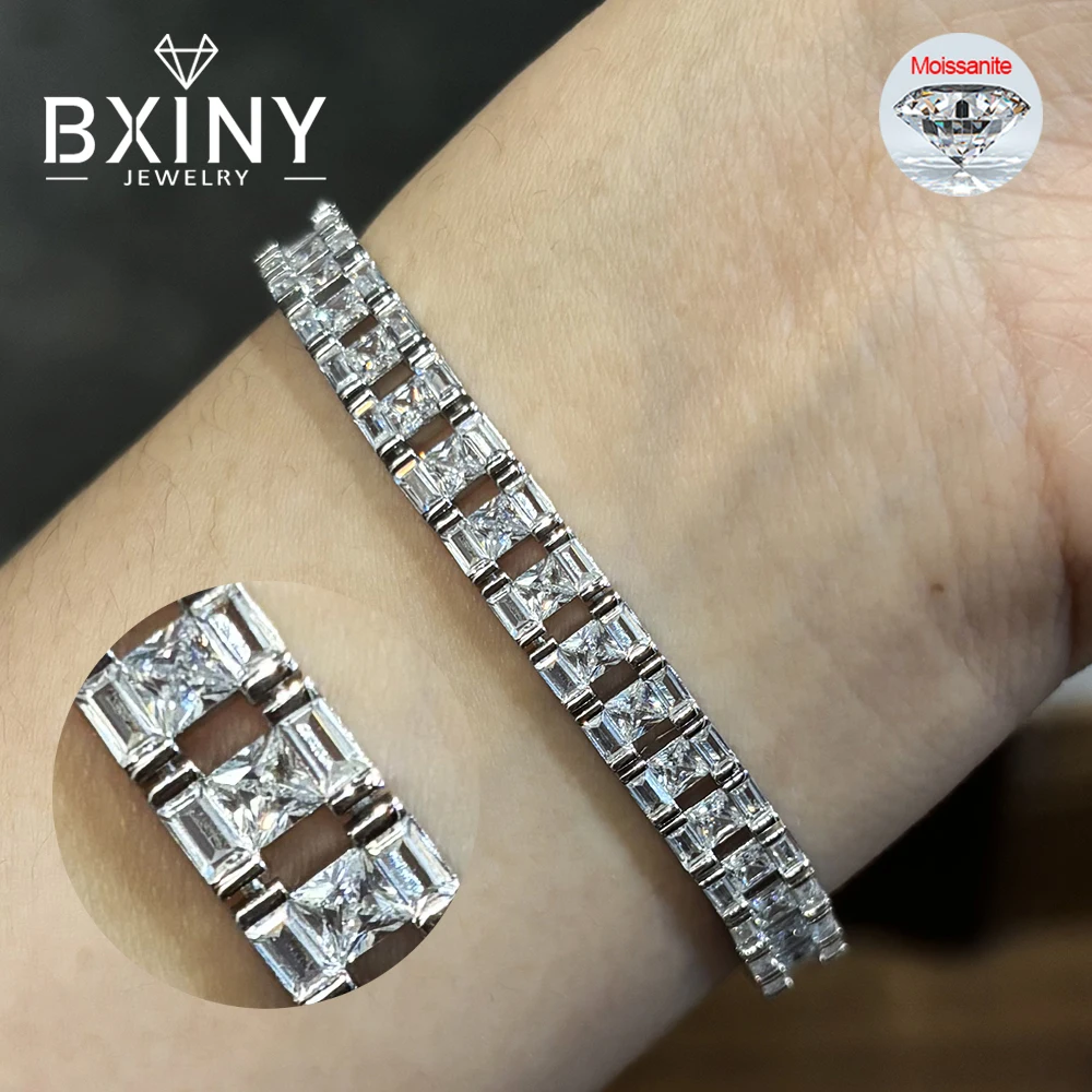 BXINY Princess/Emerald Cut High Carbon Tennis Bracelets S925 Silver Sparkling Diamond for Women Men Hand Chain Fine Jewelry Gift
BXINY Princess/Emerald Cut High Carbon Tennis Bracelets S925 Silver Sparkling Diamond for Women Men Hand Chain Fine Jewelry Gift
