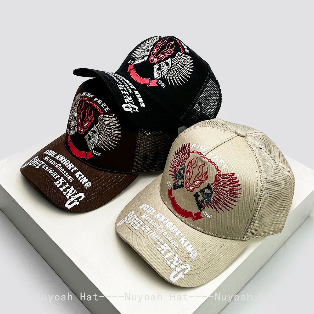 New Men Women Hip Hop Soul Knight King Embroidery Baseball Hats Breathable Personal Sunshade Trucker Caps Street Versatile ins
New Men Women Hip Hop Soul Knight King Embroidery Baseball Hats Breathable Personal Sunshade Trucker Caps Street Versatile ins
