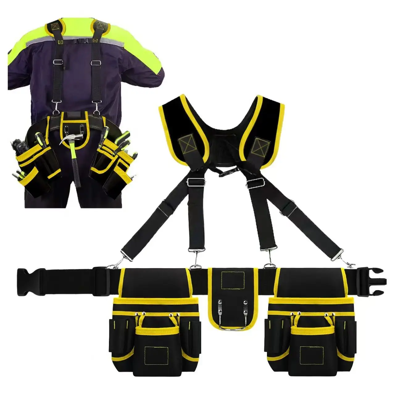 Tool Belt With Suspenders Heavy Duty Construction Tool Belt Scissors Waist Bag Garden Bag Carpenter Tool Belt Portable
Tool Belt With Suspenders Heavy Duty Construction Tool Belt Scissors Waist Bag Garden Bag Carpenter Tool Belt Portable