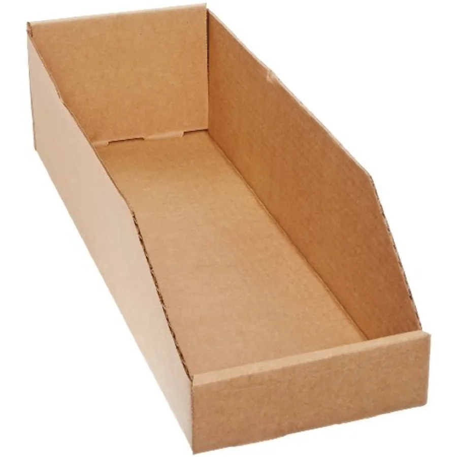 Storage Bins Medium 6"L x 18"W x 4 1/2"H 50-Pack - Corrugated Cardboard Box for Packing, Moving, and Storage
Storage Bins Medium 6"L x 18"W x 4 1/2"H 50-Pack - Corrugated Cardboard Box for Packing, Moving, and Storage