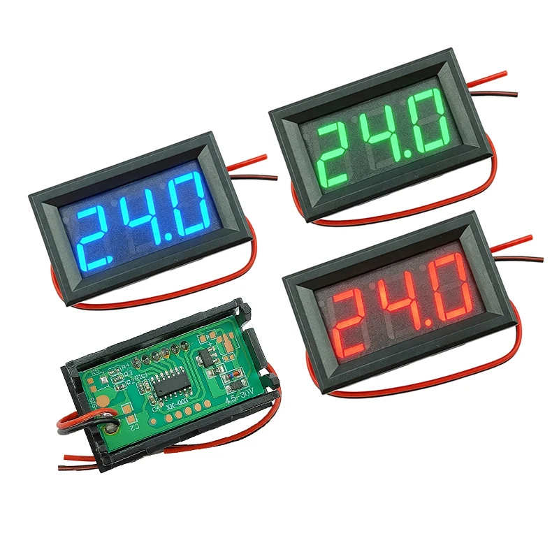 DC 4.5-30V 6V12V24V 0.36/0.56-inch LED Digital Voltmeter Voltage Meter Volt Instrument Tool 2 Wires Red Green Blue Display
DC 4.5-30V 6V12V24V 0.36/0.56-inch LED Digital Voltmeter Voltage Meter Volt Instrument Tool 2 Wires Red Green Blue Display