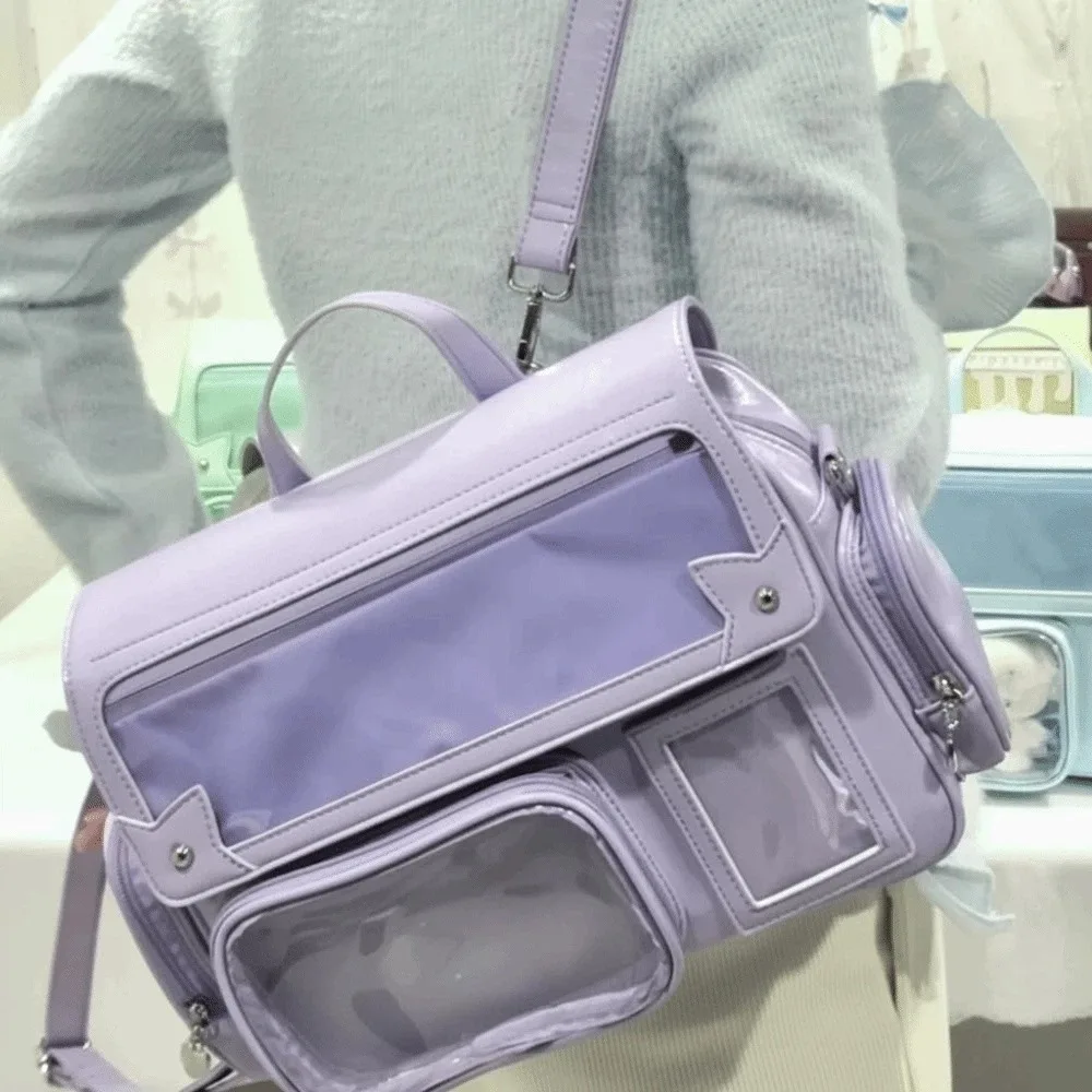 Transparent Convertible Ita Backpack PU Leather Solid Color Kawaii Uniform Bag Ita PVC Large Capacity Clear Window Plushie Bag
Transparent Convertible Ita Backpack PU Leather Solid Color Kawaii Uniform Bag Ita PVC Large Capacity Clear Window Plushie Bag